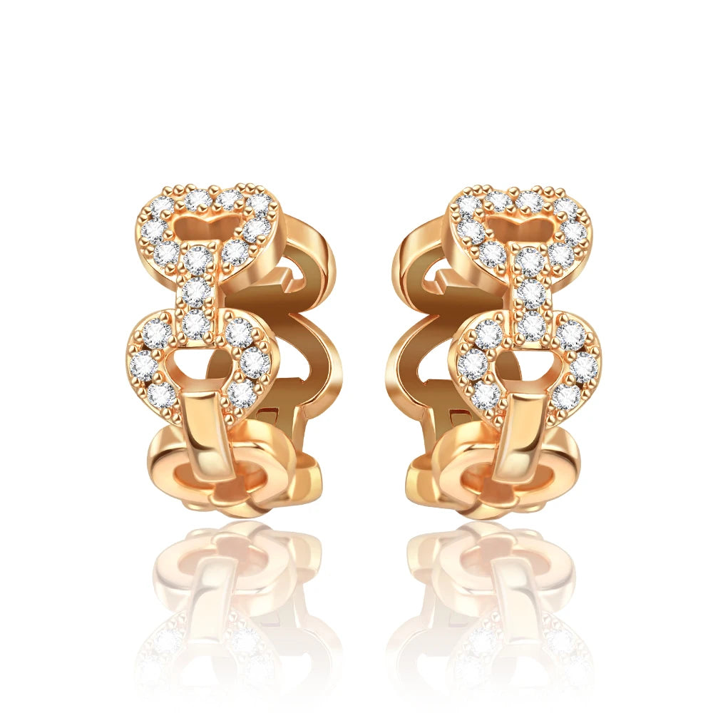 925 Sterling Silver 2026 New Earrings Sparkling Zircon Studs, 3 Color Gold/Rose Gold/Silver Fashion Accessory For Daily Use