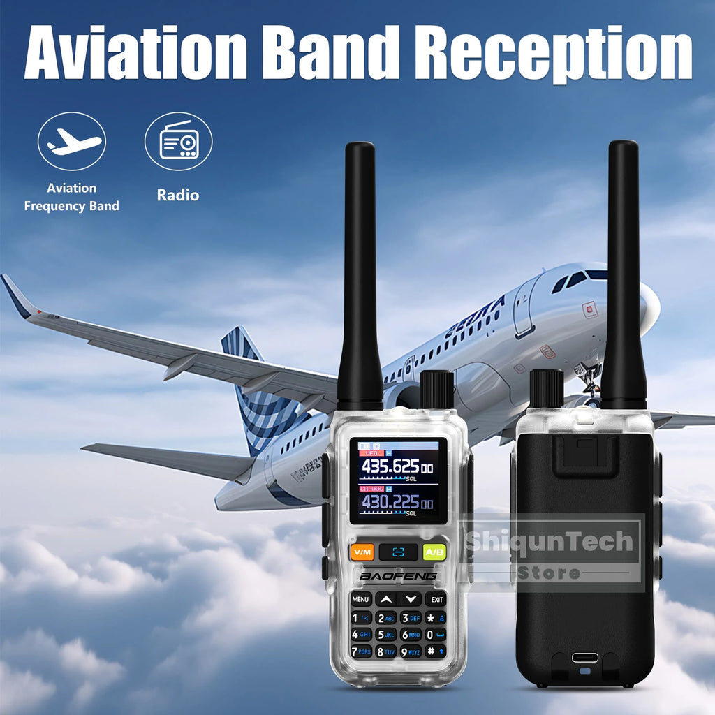 Baofeng UV 5R Mini Walkie Talkie Air Band UHF/VHF Dual Watch Dual PTT Bluetooth Programming Type-C Camping Ham Radio Upgrade 5R