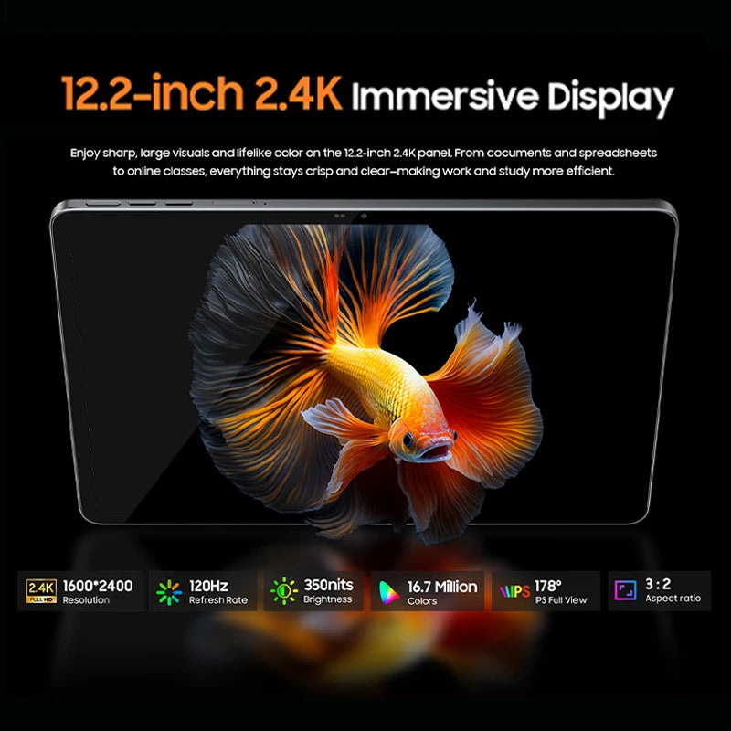 Blackview MEGA 12 Tablet 5G  Dimensity 7200 CPU 12.2" 2.4K 120Hz Display IP69K Waterproof 50MP 10000mAh Pad PC