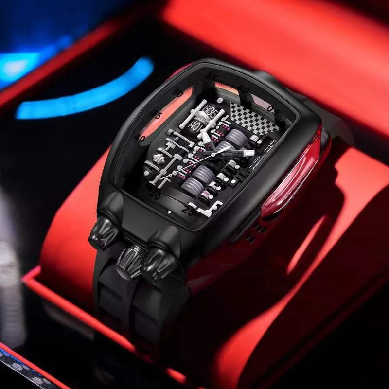Alien Y2k Transparent hollow design Quartz Watch Mens Special Creative unique case Shape Design Fashion Men Watch AAA Clock