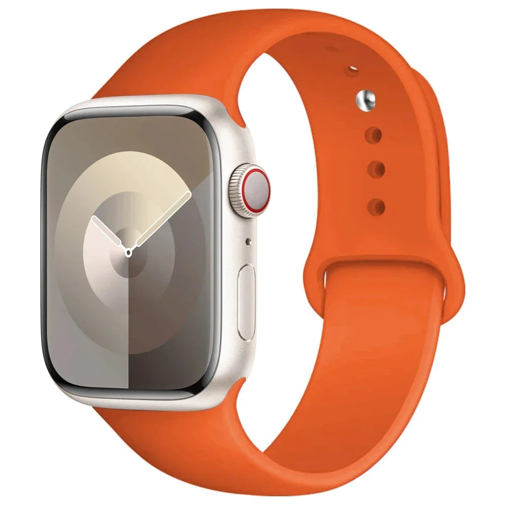 Silicone Band For Apple Watch strap 44mm 45mm 40mm 41mm 42-46mm 49mm sport bracelet iwatch series 11-10-9-8 7 6 5 4 SE-Ultra 2/3