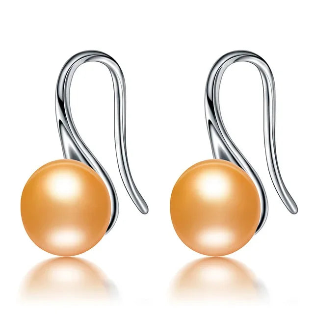2026 New Hot selling stud earrings for women white black real Natural pearl jewelry 925sterling silver accessories gift with box