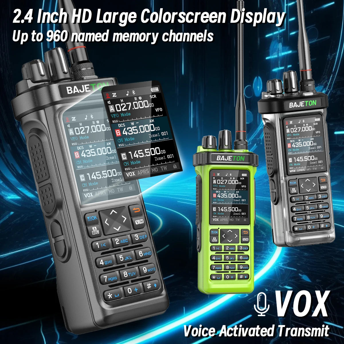 BAJETON BJ-9000 GPS APRS Walkie Talkie 10W CB 27Mhz CB/SSB/HF Bluetooth Programming NOAA ShortWave For RT-950PRO RT-950 Radio