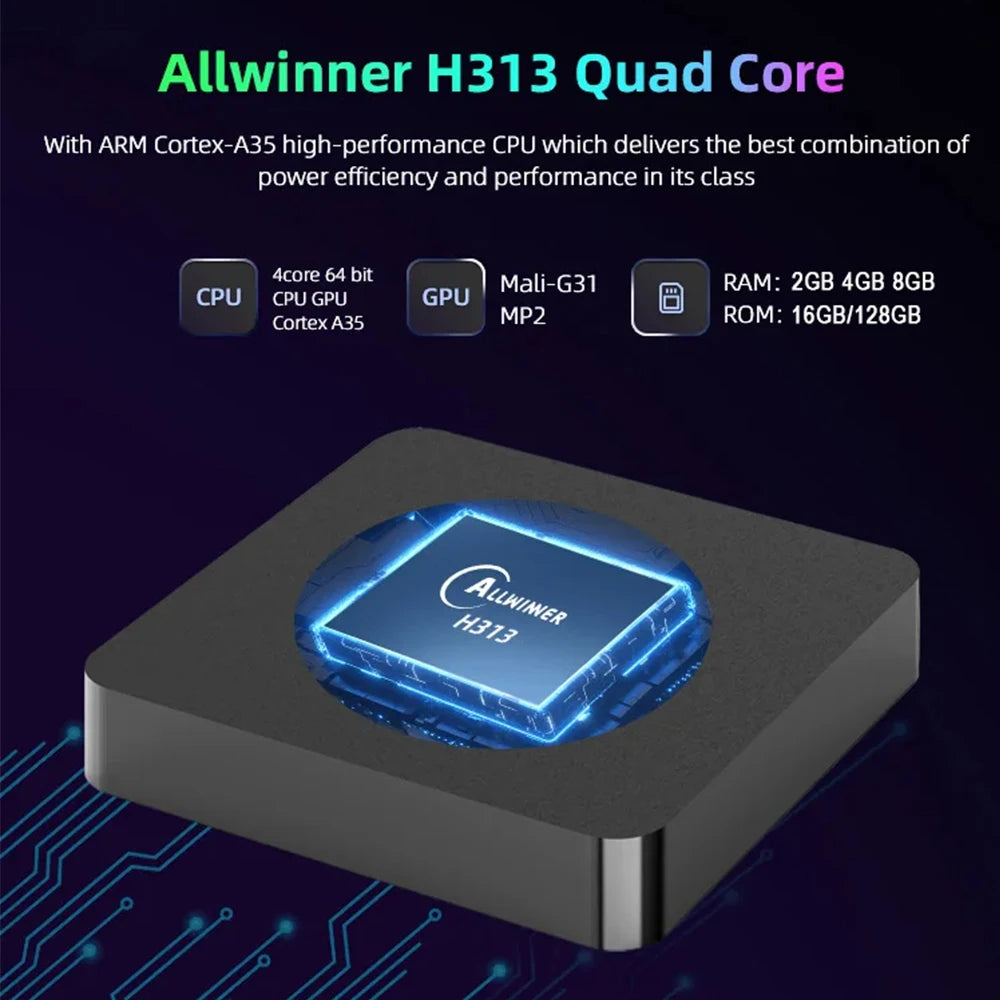 Android16 TV Box Q10 Allwinner H313 Supports 2.4G&5G Dual Wifi 8K 64G 128G Rom Set Top Box Media Player TV Box Voice Set Top Box