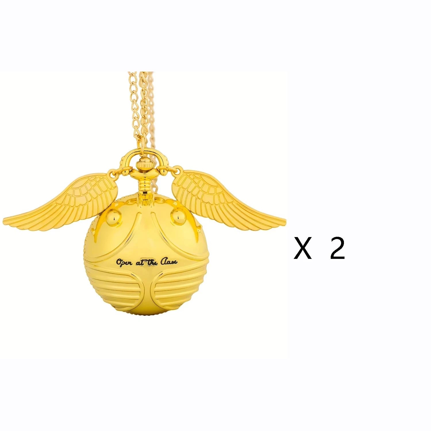 Factory direct sale Golden Snitch Quartz Pocket Watch Necklace Angel Wing Spherical Pendant Fashion Sweater Chain Pocket Watch