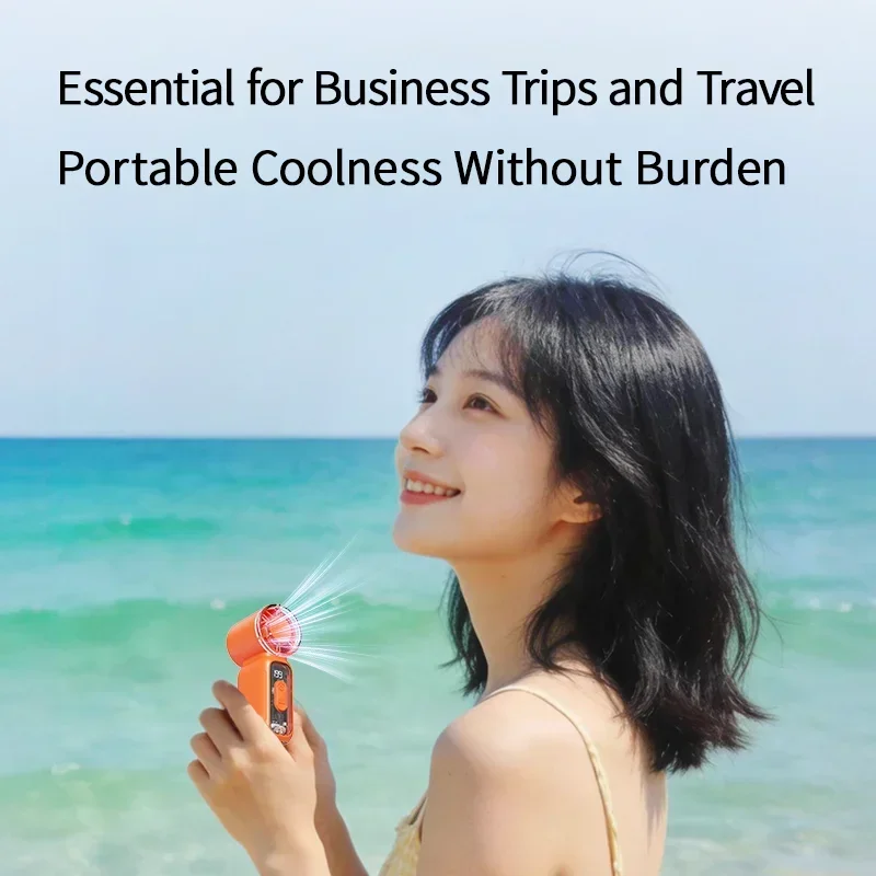 Lenovo Ultra-Quiet Fan Powerful Wind Summer Super Mini USB Rechargeable Quiet Digital DisplayHigh Speed Pocket Fan New