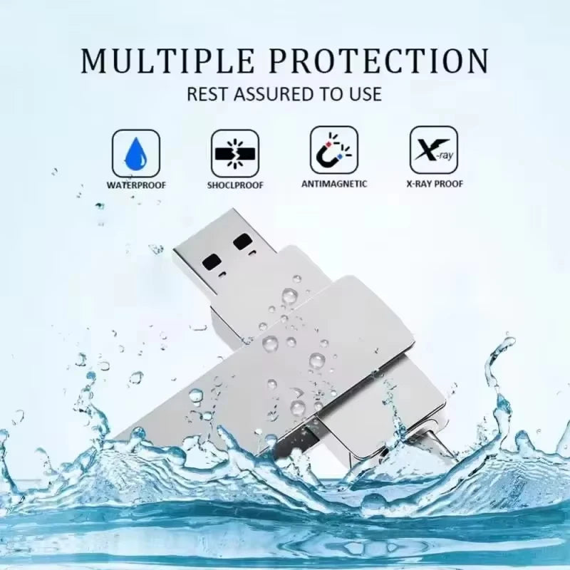 16TB USB 3.2 Flash Drives High Speed Transfer Metal Pendrive Memory Card Pendrive Flash Disk Memoria Waterproof Stick 2026 NEW