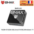 BMAX B4 Plus Mini PC Windows 11 PC Intel N100 16GB DDR4 512GB SSD 2*HDMI 1*Type-C Supports 4K@60Hz 750MHz Intel UHD Graphics
