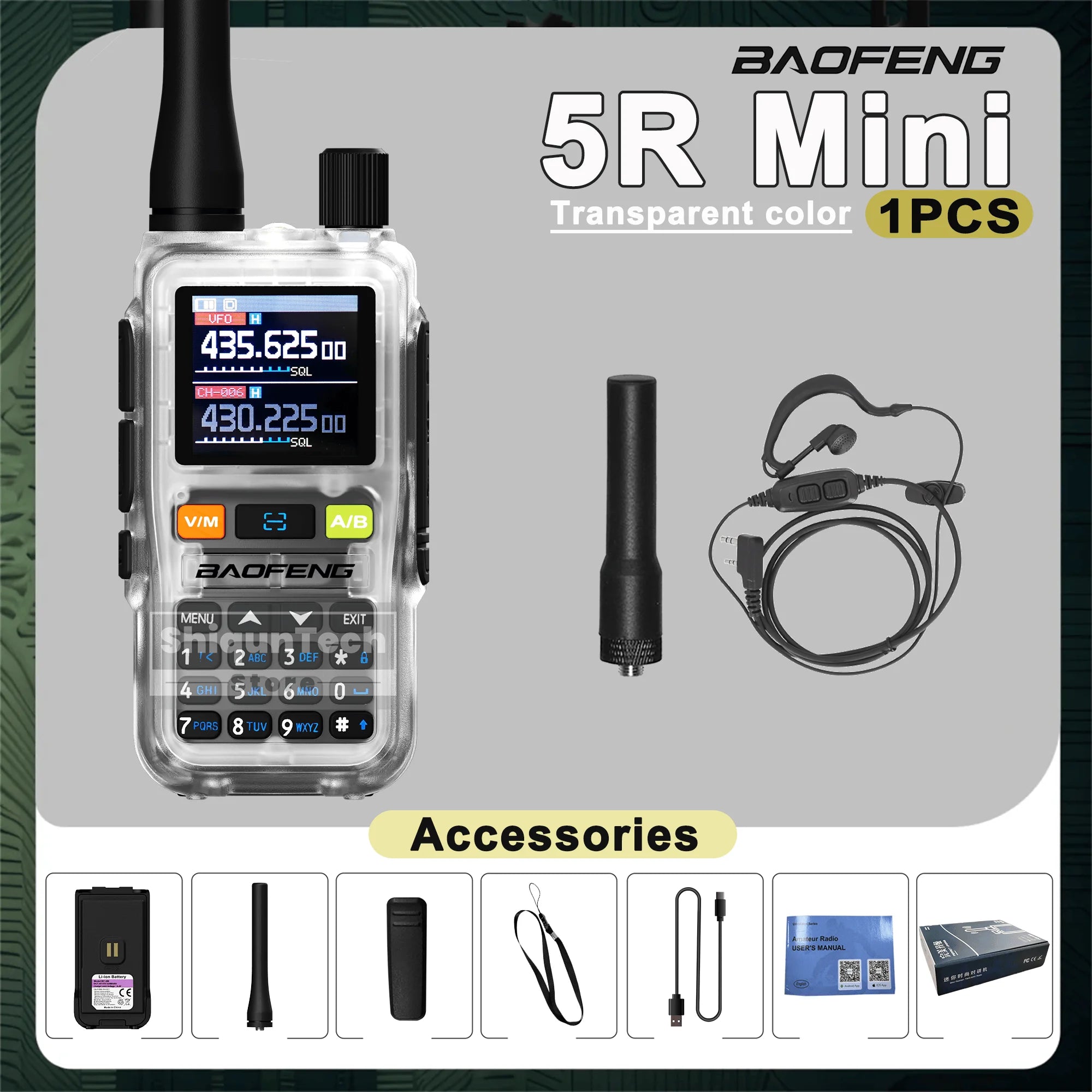 Baofeng UV 5R Mini Walkie Talkie Air Band UHF/VHF Dual Watch Dual PTT Bluetooth Programming Type-C Camping Ham Radio Upgrade 5R