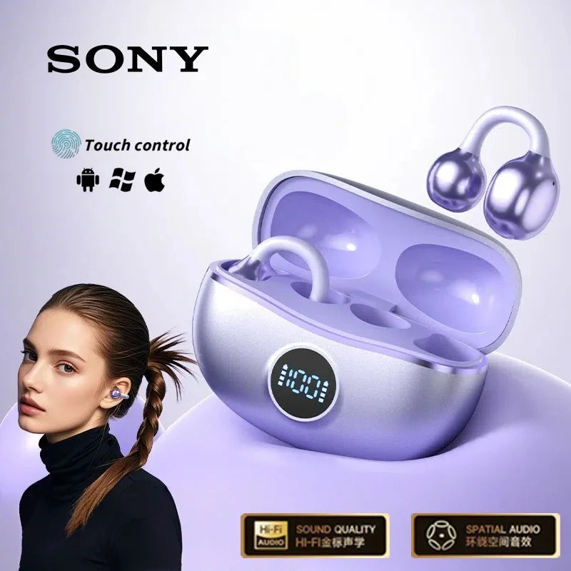 Original Sony Wireless Headphones D151 Open-back Clip-on Style, Bluetooth 5.4 Sports Earphone Hi-Fi Noise canceling Headset