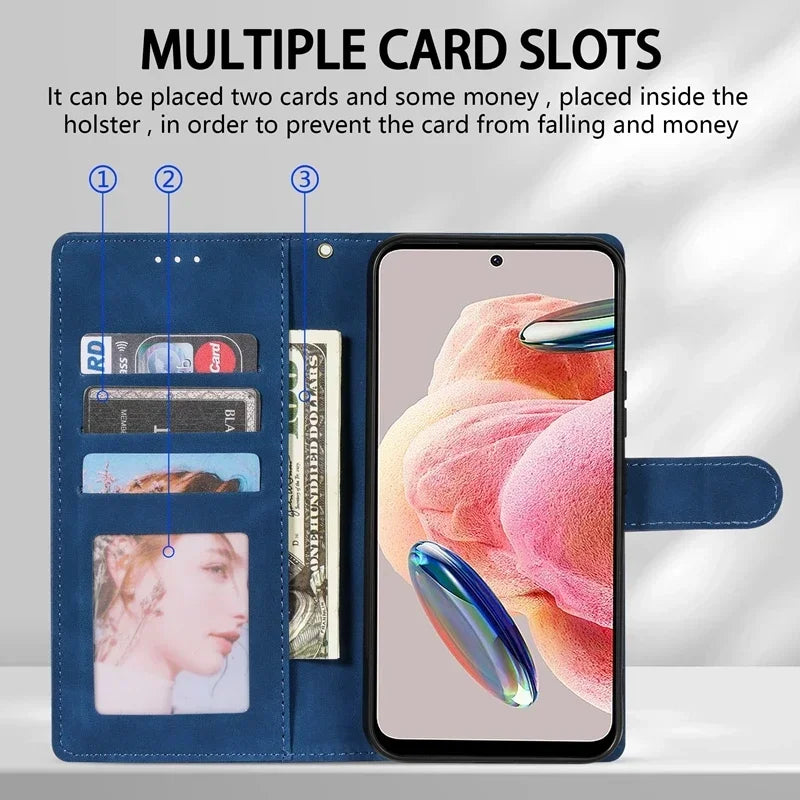 Wallet With Card Slot Support Magnetic Flip Leather Case For Xiaomi Redmi Note 14 Pro+ 14S 13 Pro 12S 12 11S 10 9 Pro 8 7 Cover