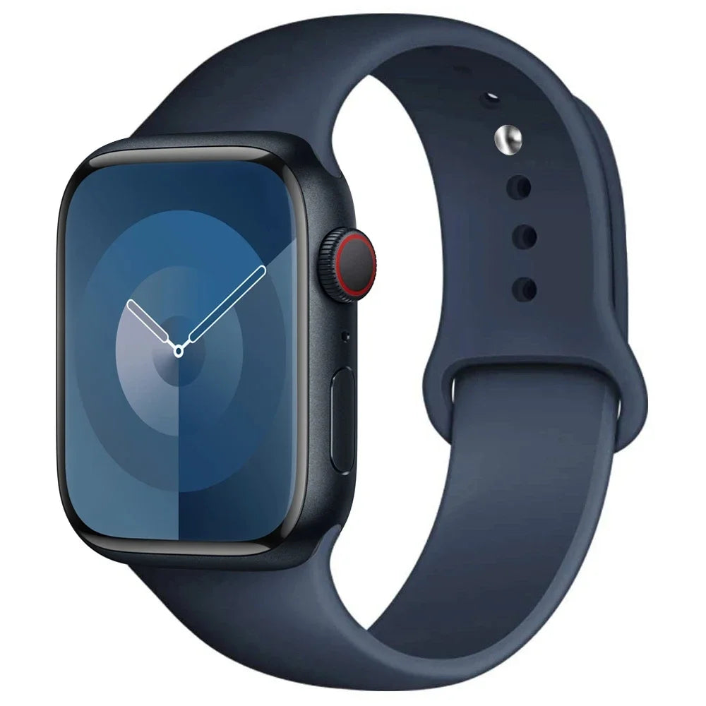 Silicone Band For Apple Watch strap 44mm 45mm 40mm 41mm 42-46mm 49mm sport bracelet iwatch series 11-10-9-8 7 6 5 4 SE-Ultra 2/3