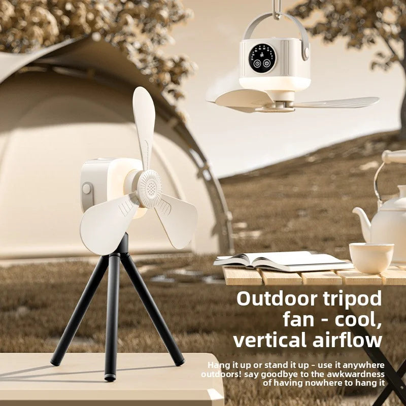2026 New Portable Rechargeable Ceiling Fan Wireless USB Hanging Fan for Student Dorm Bed Outdoor Camping