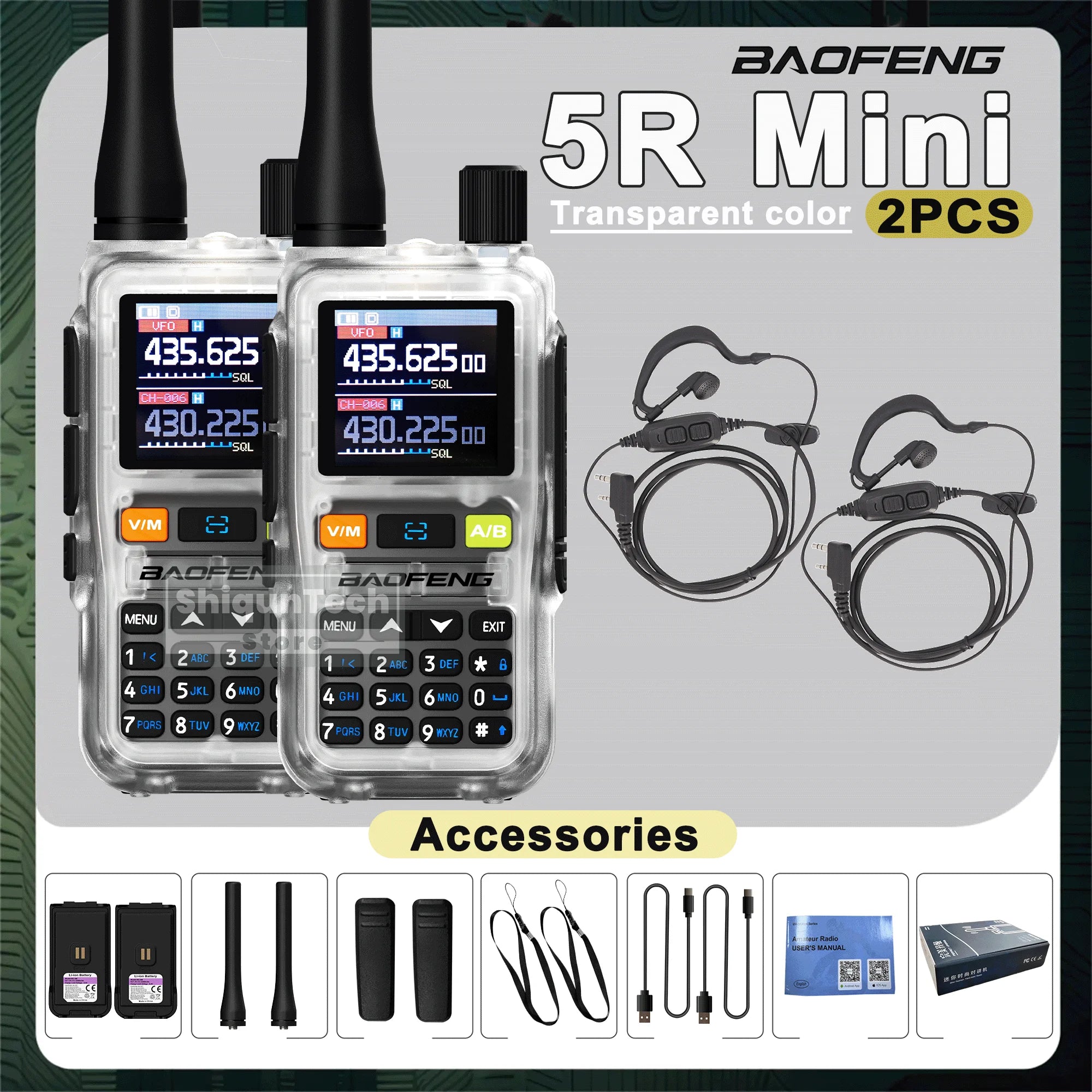 Baofeng UV 5R Mini Walkie Talkie Air Band UHF/VHF Dual Watch Dual PTT Bluetooth Programming Type-C Camping Ham Radio Upgrade 5R
