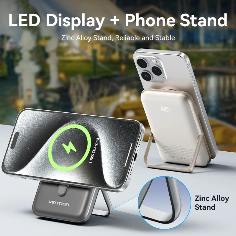 Vention 10000mAh Magnetic Wireless Power Bank Portable PD 20W Fast Charging PowerBank for iPhone 13/14/15/16 Pro Max