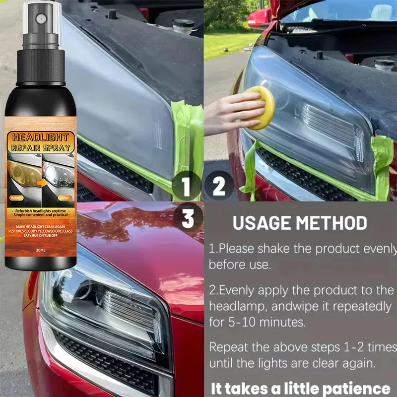 Car Lamp Restoration Polishing Kit - Headlight Scratch Remover & Oxidation Cleaner Repair Paste for Headlamp Assembly Polish Wax