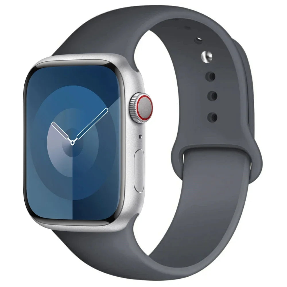 Silicone Band For Apple Watch strap 44mm 45mm 40mm 41mm 42-46mm 49mm sport bracelet iwatch series 11-10-9-8 7 6 5 4 SE-Ultra 2/3