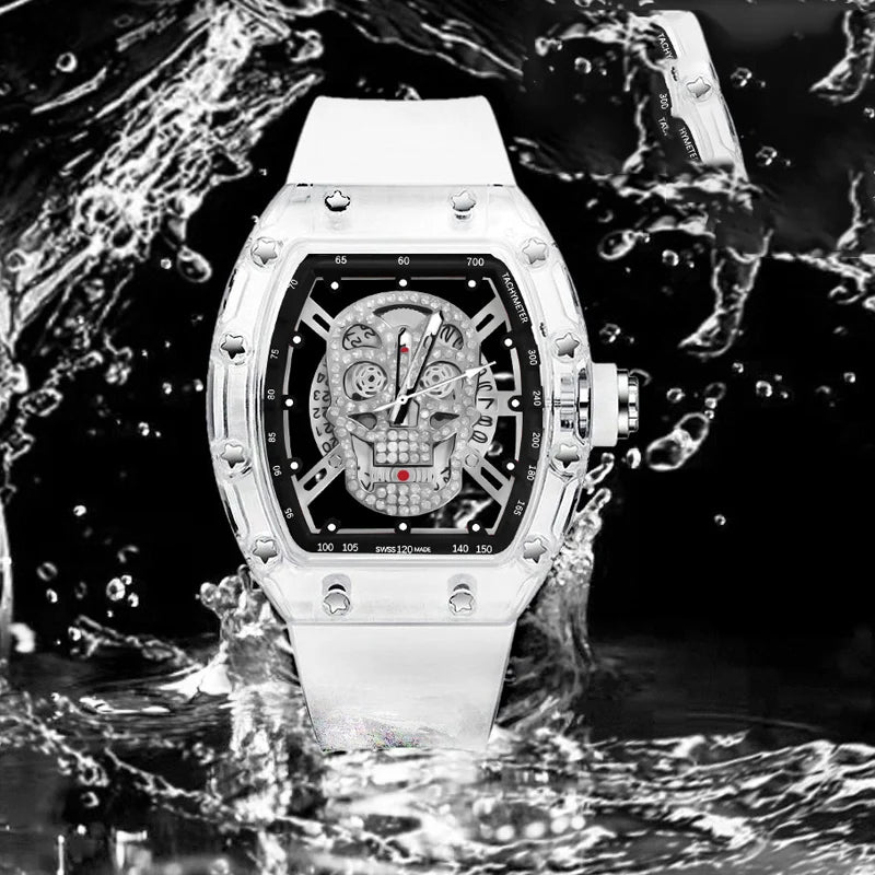 Luxury Quartz Men’s Wristwatch Male Watch for Man Watches Mechanical 2025 Trend Automatic Transparent Ghost Head Waterproof