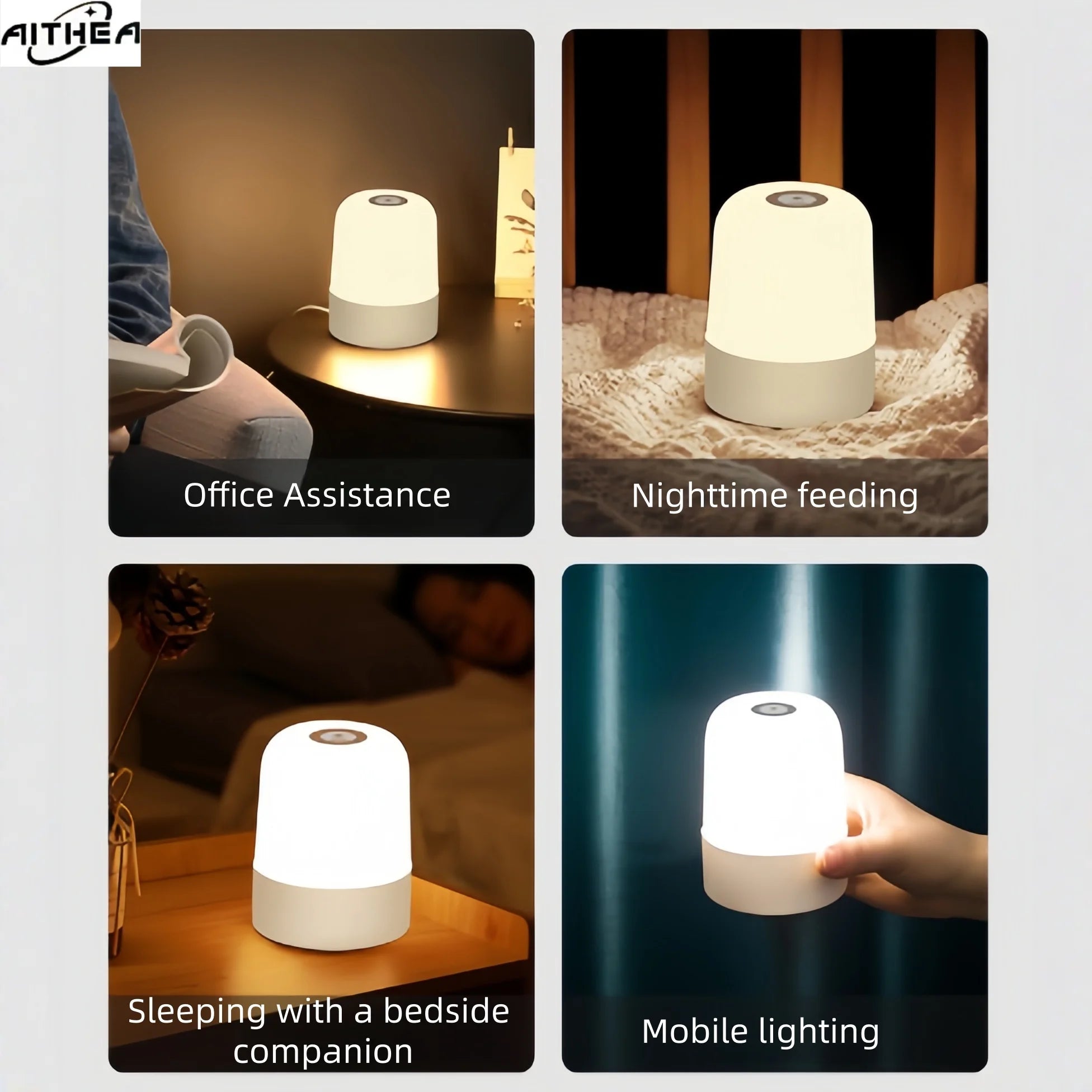 AITHEA Led Night Lights Bedside Dimmable Charging Night Lamps Bedroom Bedside Lighting Decoration Touch Led Reading Table Lamp