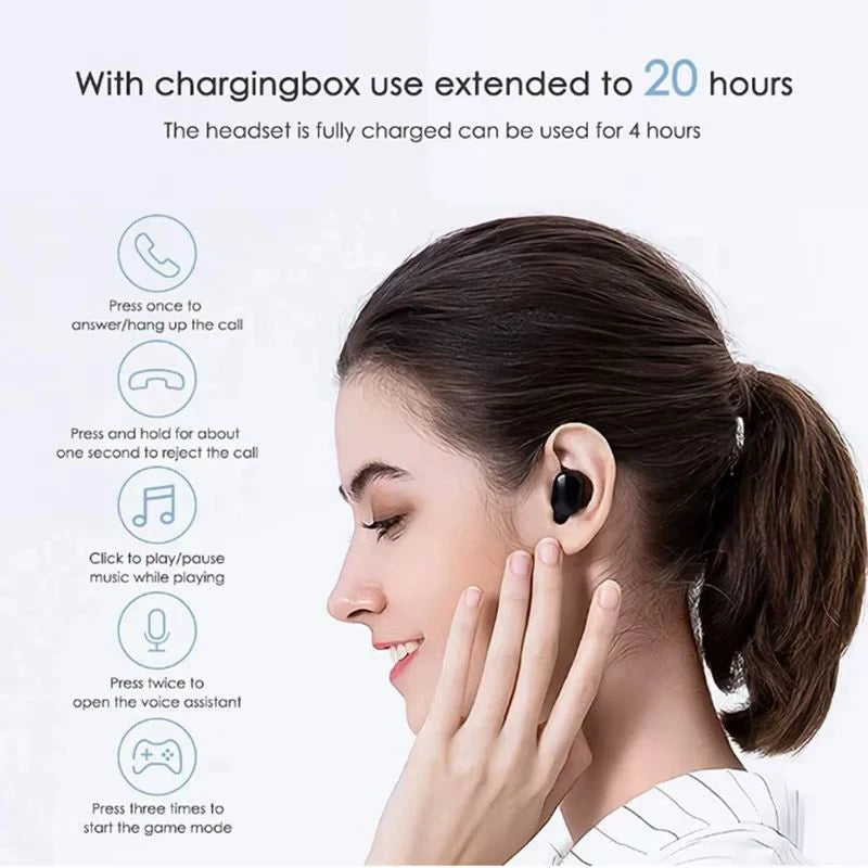 For Xiaomi Original TWS Wireless Bluetooth Earphones Sport Earbuds Noise Cancelling Headsets For Redmi Airdots iPhone Headphones