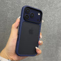 Luxury Orange Matte Transparent Phone Case For iPhone 17 Pro Max 17Pro 17 Metal Buttons Skin Feel Shockproof Protective Cover