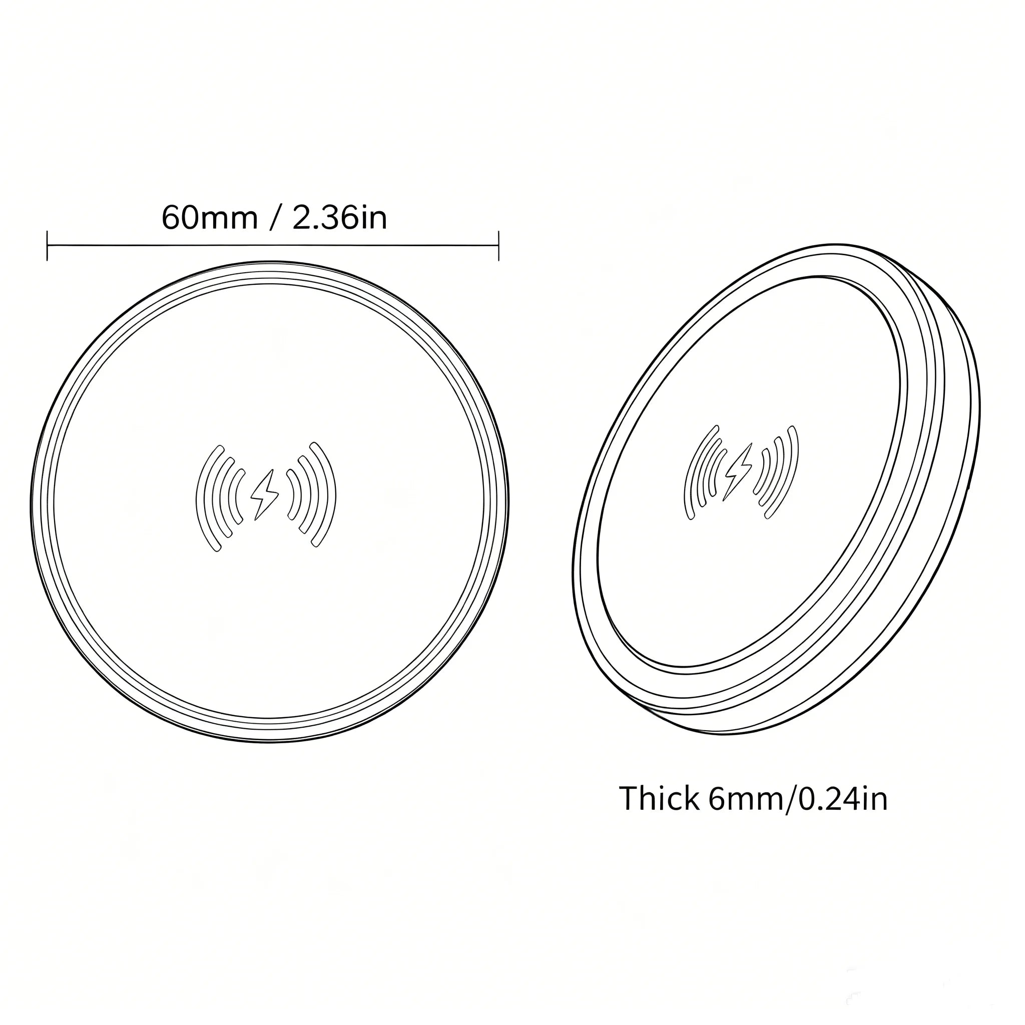 Portable Fast Wireless Charger Pad, Induction Charging Dock Compatible with iPhone, Samsung & AirPods