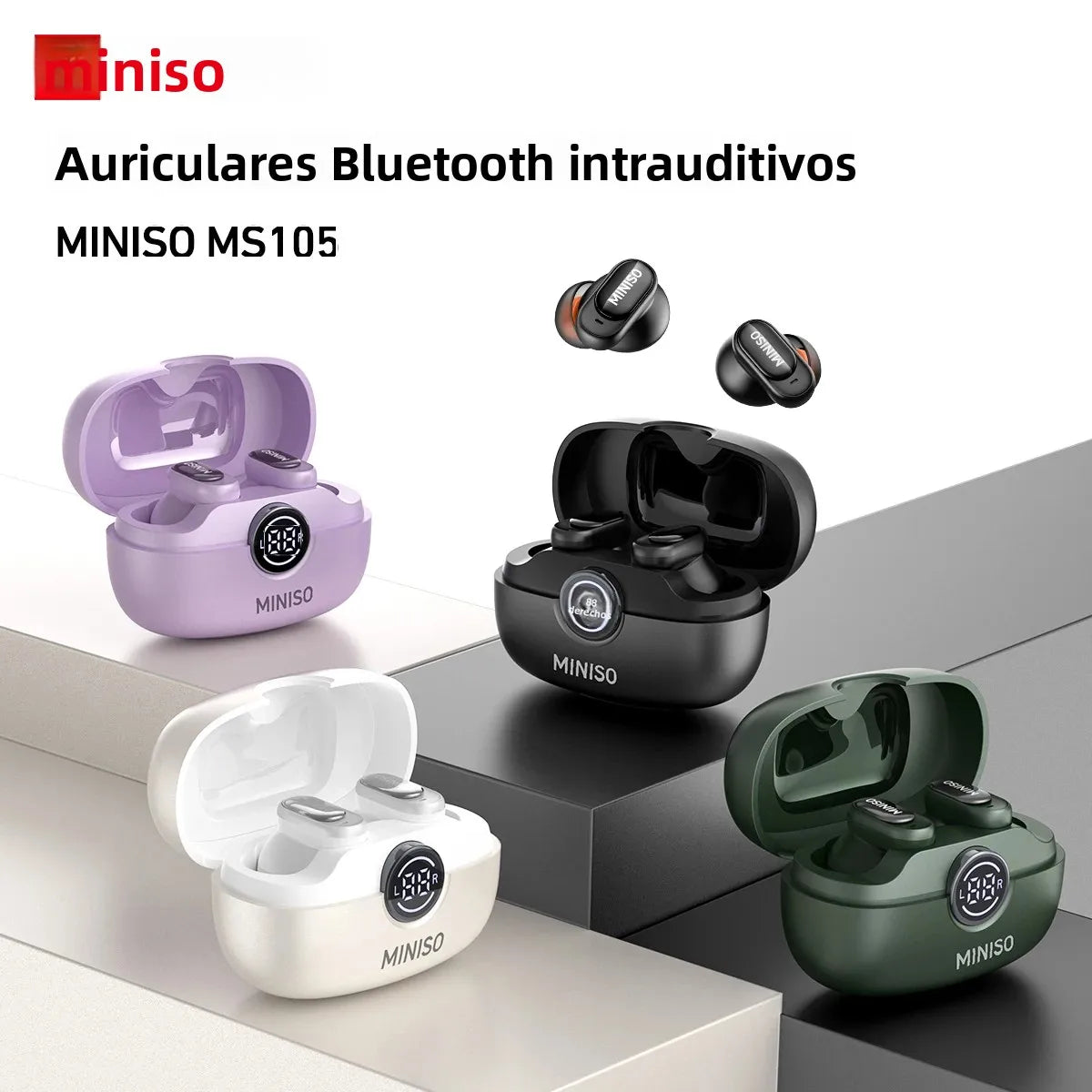 MINISO MS105 Wireless Bluetooth Headphones AI Translator Earbuds Nosie Reduction Mic TWS In-Ear Earbuds Soft