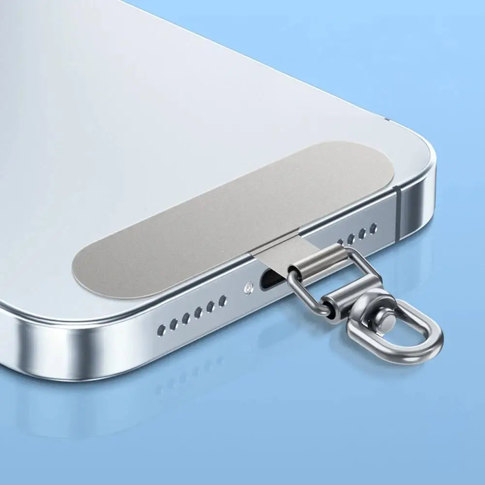 1-4Pcs New Upgrated 360 Rotatable Stainless Steel Phone Tether Metal Patch Gasket PLR Cellphone Lanyard Safety Connecter Piece
