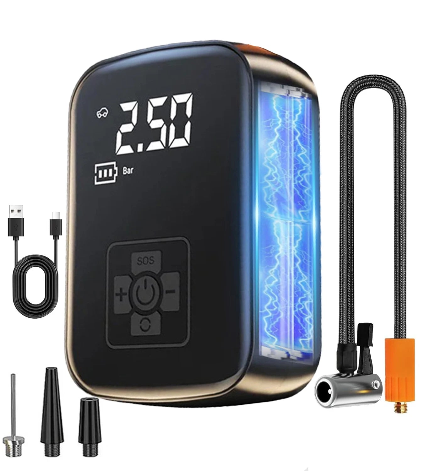 EAFC 150PSI Tire Inflator Portable Air Compressor Cordless Air Pump Tires Air Pump with LED Light Tire Ball Electric Inflator