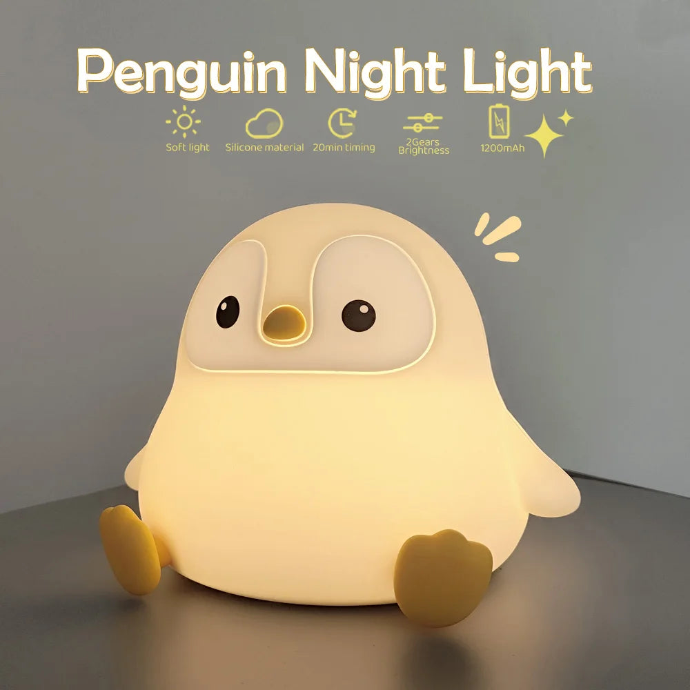 Cute Duck Capybara Night Light for Kids Animal Silicone Nursery Night Lamp Touch Control Nightlight Rechargeable Beside Lamp