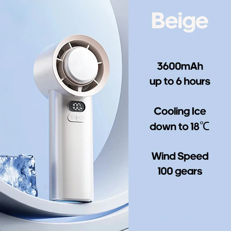 Mi Portable Handheld Turbo Fan 100 Wind Speeds Adjustable Mini Personal Fan Battery Operated Electric Eyelash Fan
