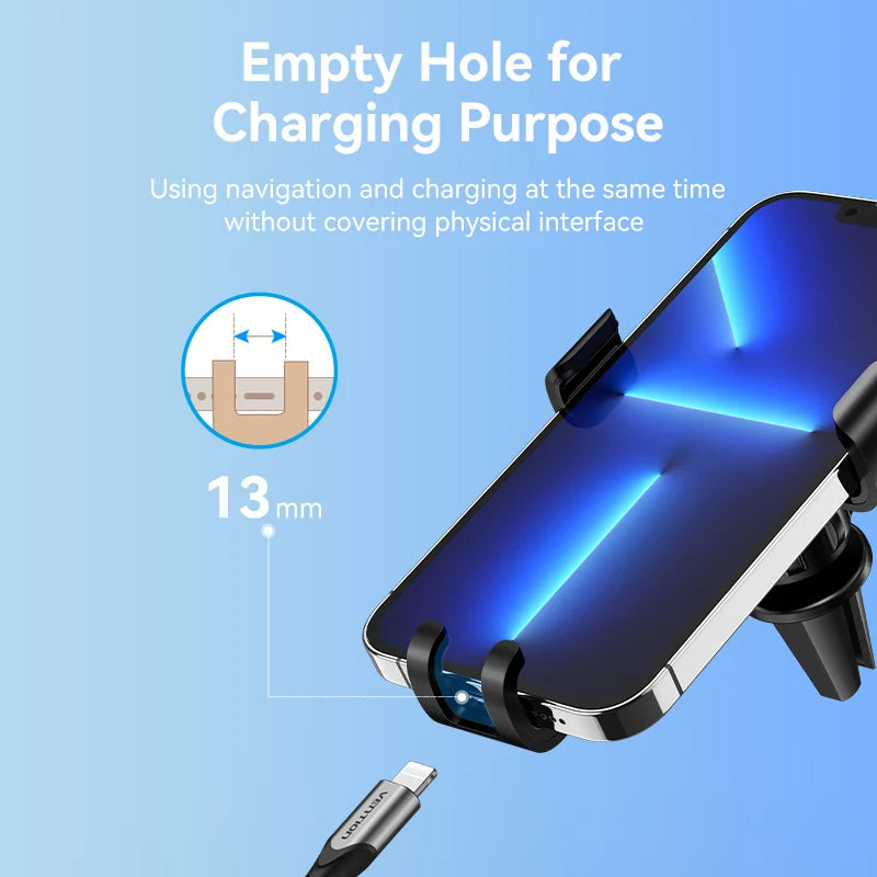 Vention Car Phone Holder Mount, Gravity Auto Locking Universal Phone Holder with Hook Clip for Car Air Vent for iPhone Samsung