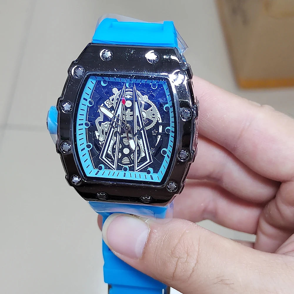 Luxury Quartz Men’s Wristwatch Male Watch for Man Watches Non-Mechanical Trend Automatic Calendar Hollow Dial Waterproof Clock