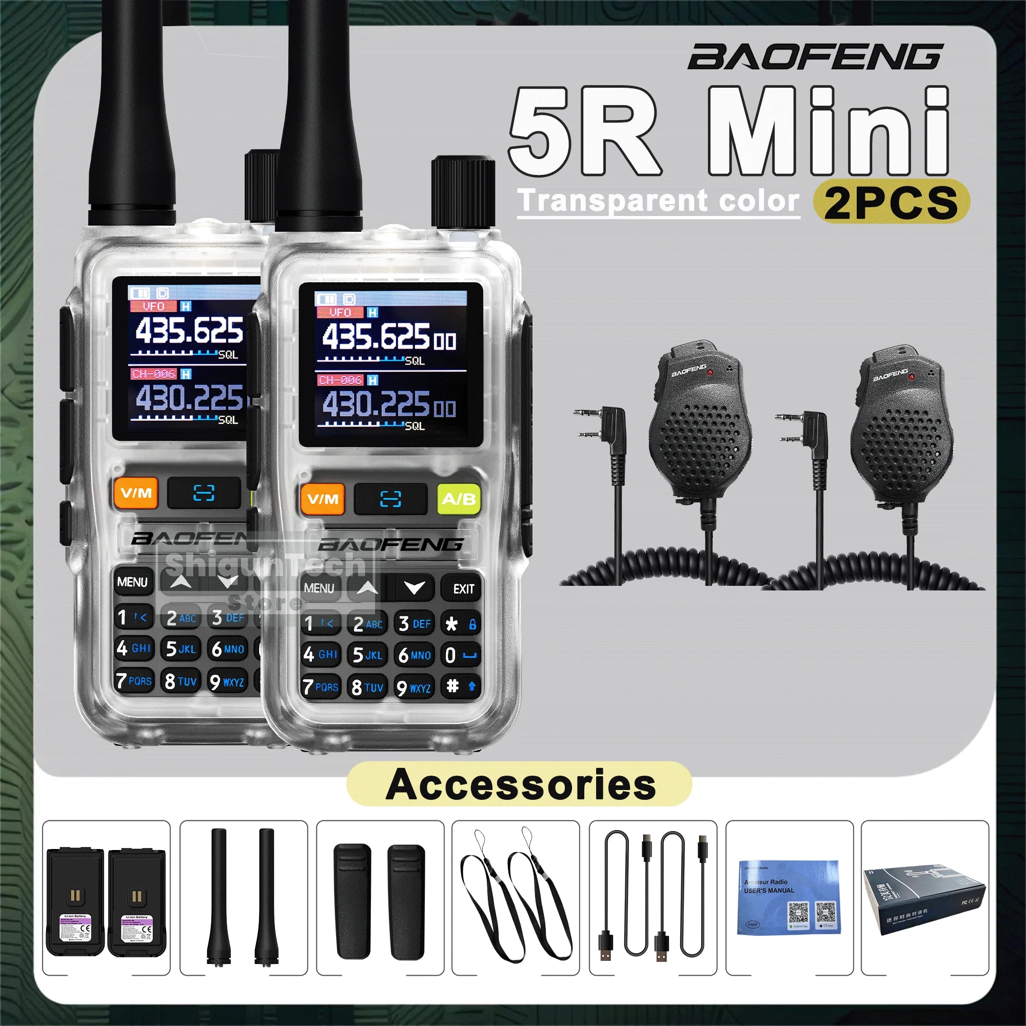 Baofeng UV 5R Mini Walkie Talkie Air Band UHF/VHF Dual Watch Dual PTT Bluetooth Programming Type-C Camping Ham Radio Upgrade 5R