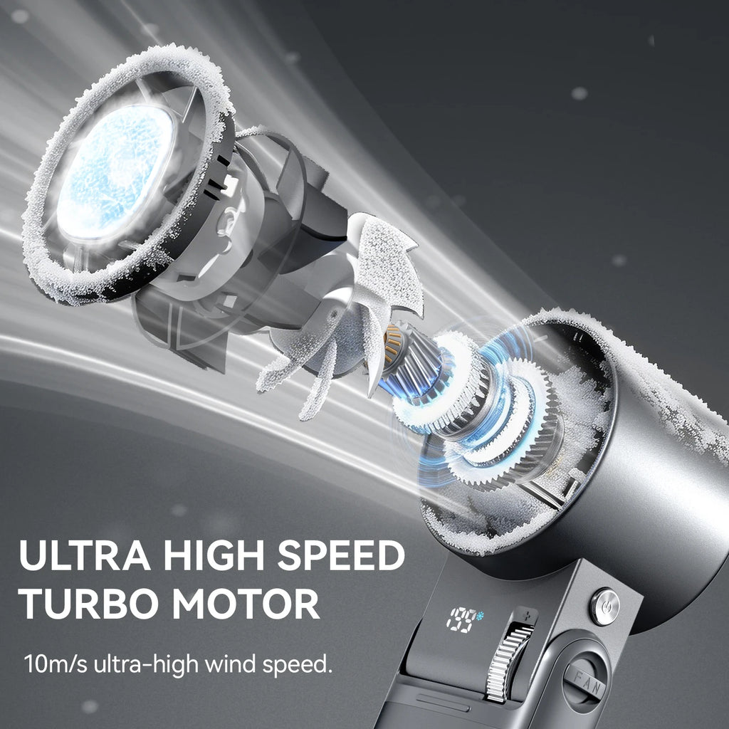 Mi Handheld Mini Fan 9000mAh with LCD Display 199-Speed Adjustment USB Rechargeable Outdoor Turbine Fan LED lights