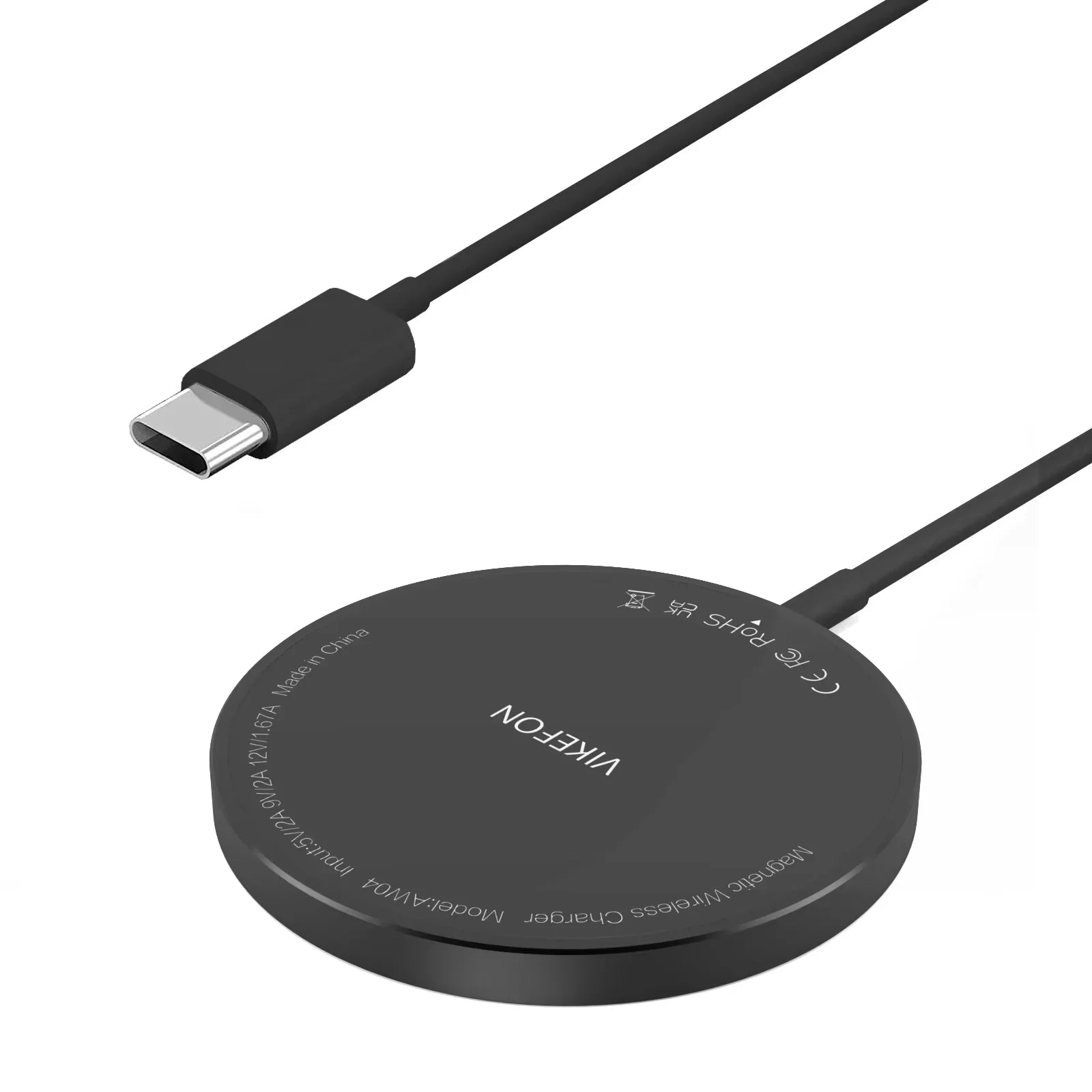 VIKEFON Magnetic Wireless Charger Pad USB Type C PD For Magsafe iPhone 17 16 15 14 13 12 Pro Max Fast Charging Dock Chargers