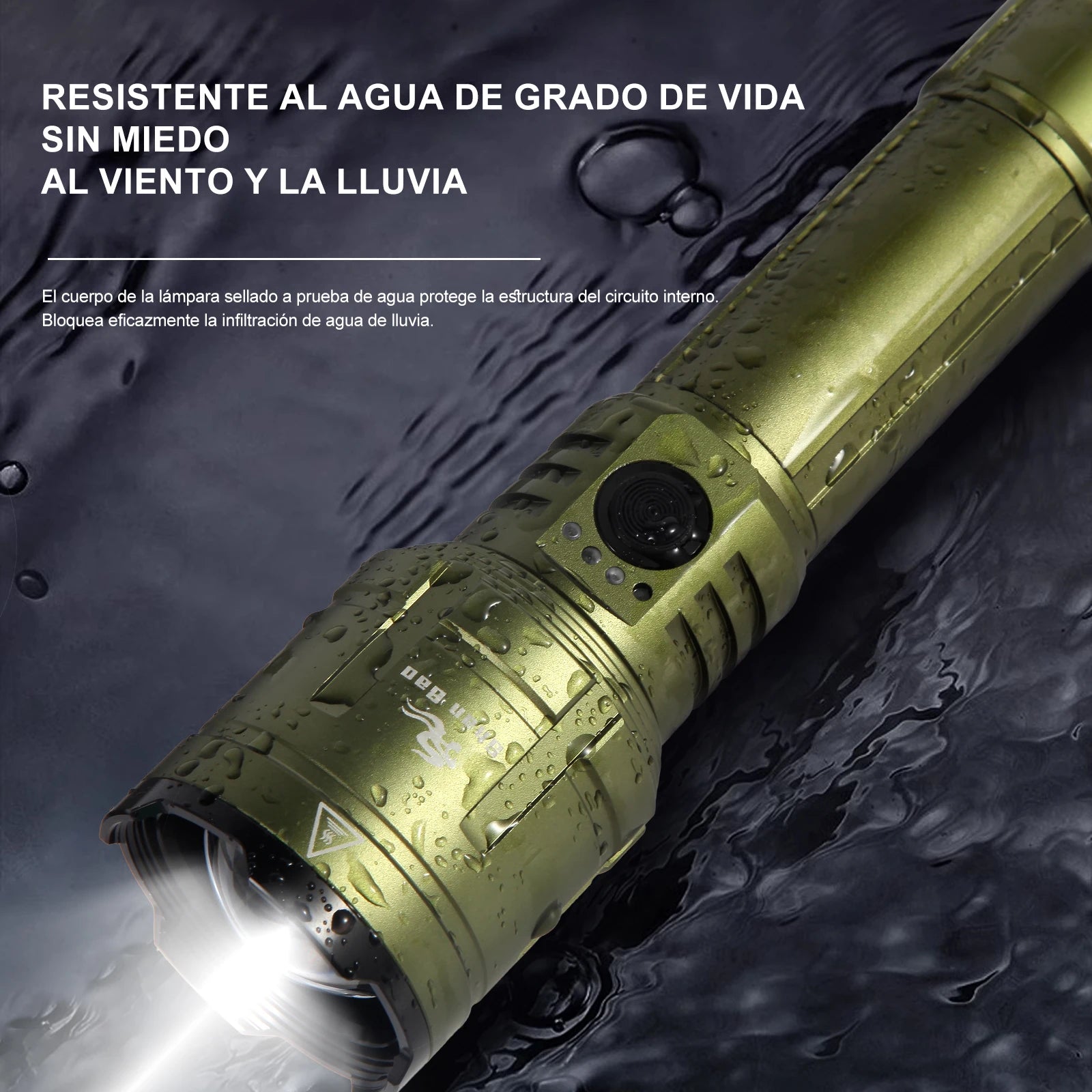 Shan bao 3000LM Outdoor Zoom Waterproof Flashlight Strong Light Focused Light Source Can Light a Flame (Customized Logo/Blessing