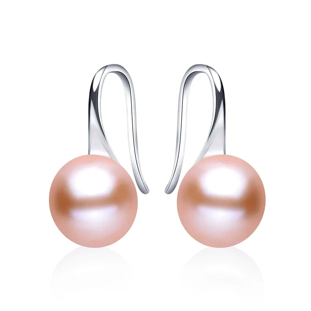 2026 New Hot selling stud earrings for women white black real Natural pearl jewelry 925sterling silver accessories gift with box