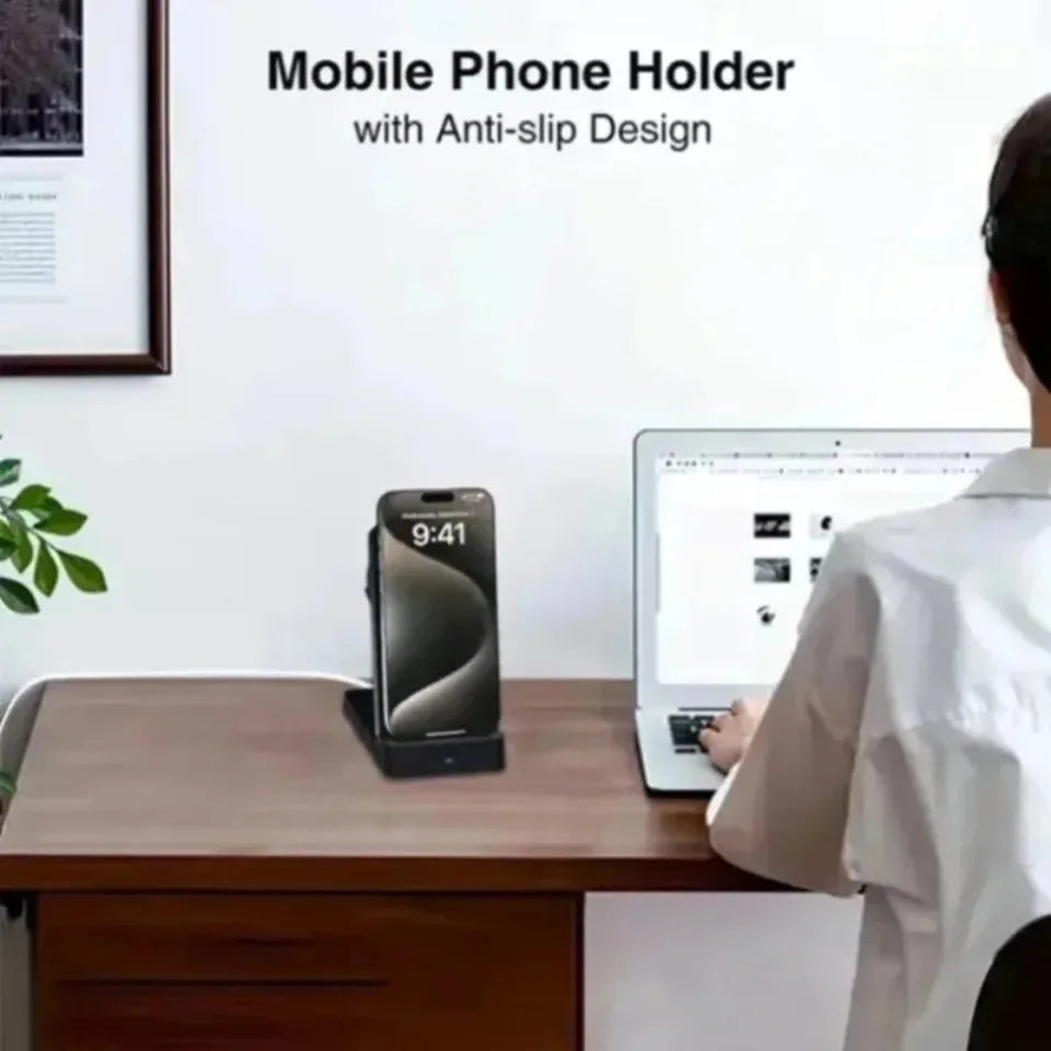 Foldable Magnetic Wireless Charging Stand Auto Adsorption Anti-slip for Desktop Office Home Travel for iPhone17 16 15 14 Charger