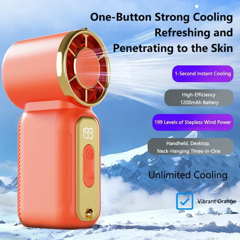 Lenovo Ultra-Quiet Fan Powerful Wind Summer Super Mini USB Rechargeable Quiet Digital DisplayHigh Speed Pocket Fan New