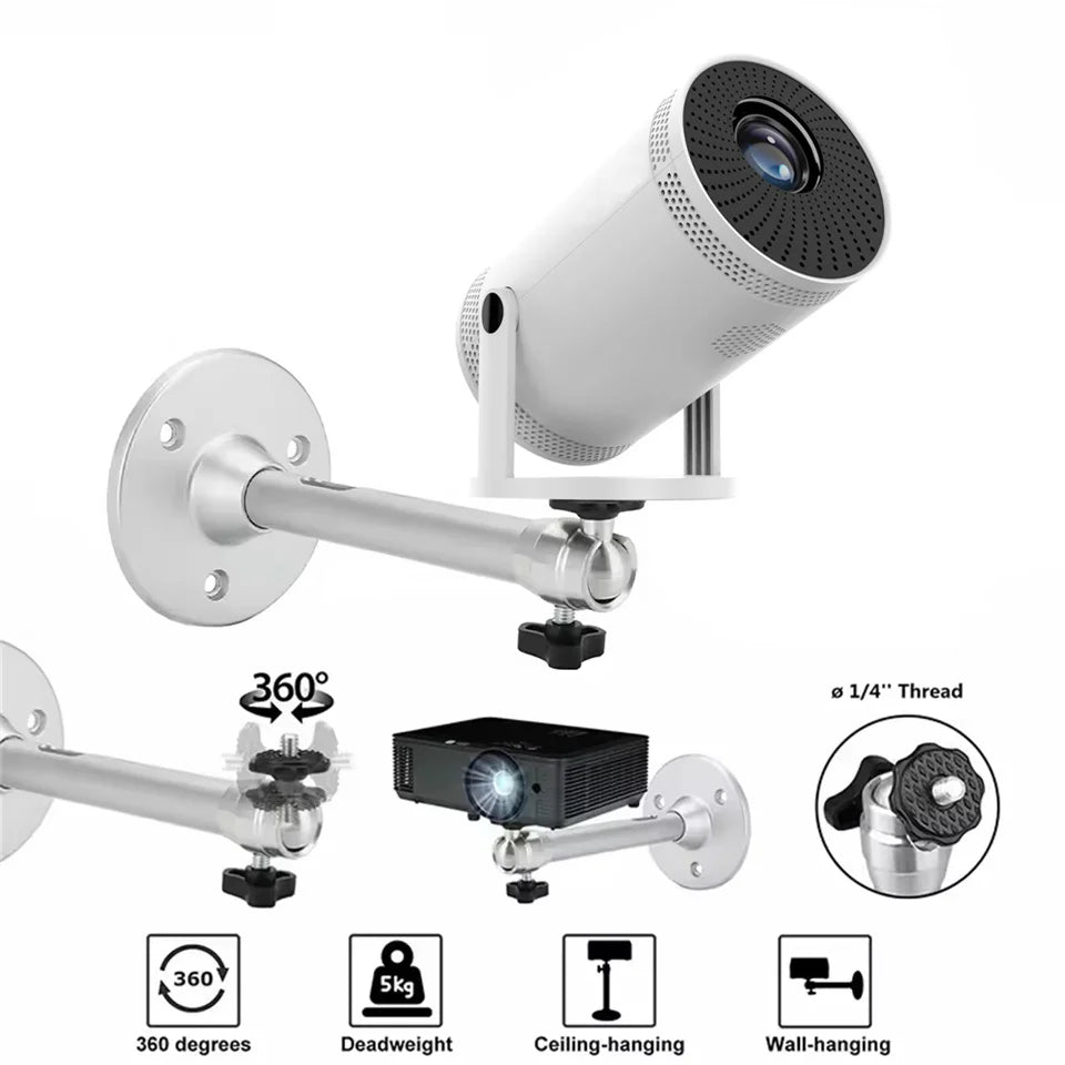 Aluminum 360° Rotatable Ceiling Wall Mount Bracket for HY300 HY320 Portable Projector Beamer Holder