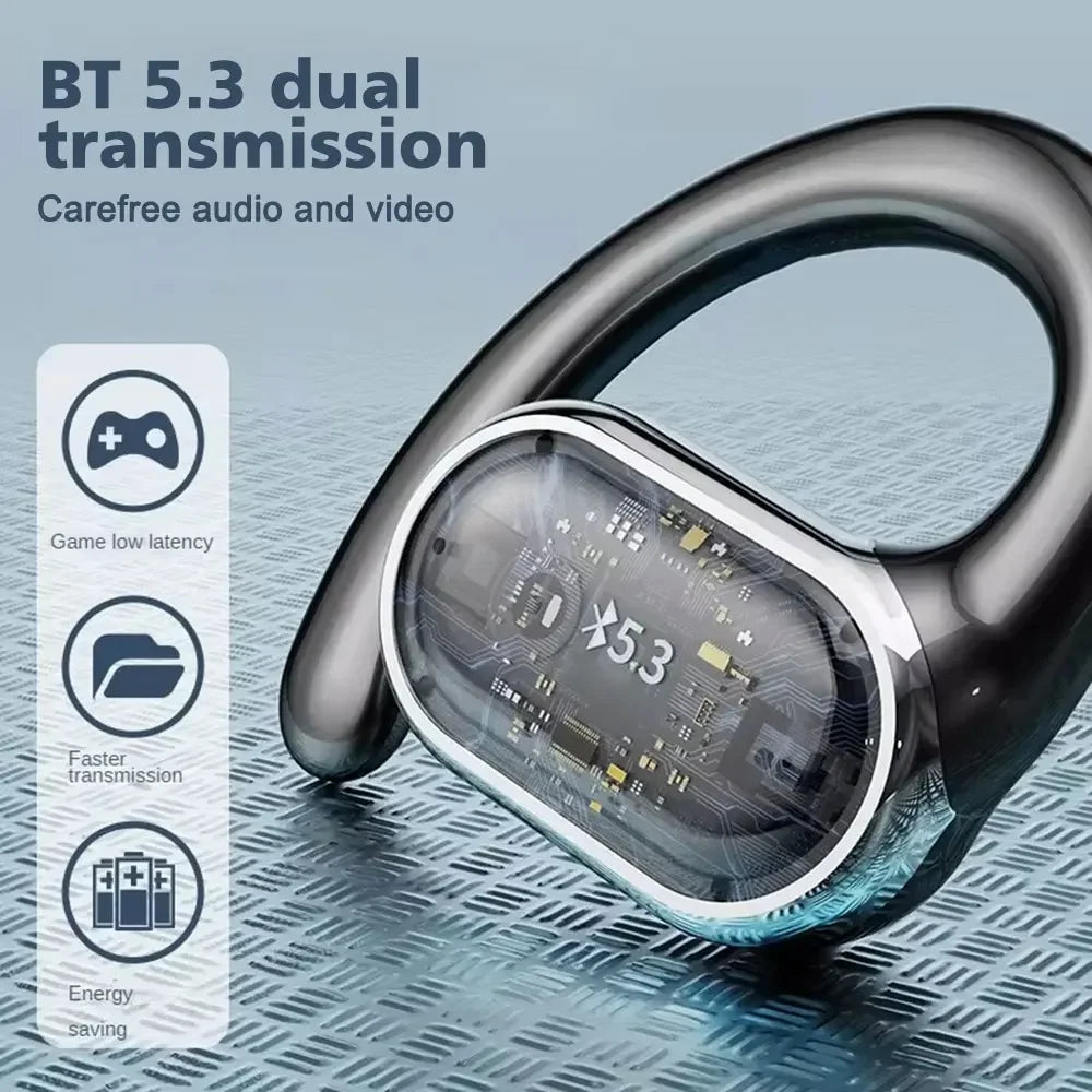 X91 OWS Earhook Earphones Bluetooth 5.3 Low Latency Gaming Sport Headset HiFi Stereo Noise Reduction Earbuds