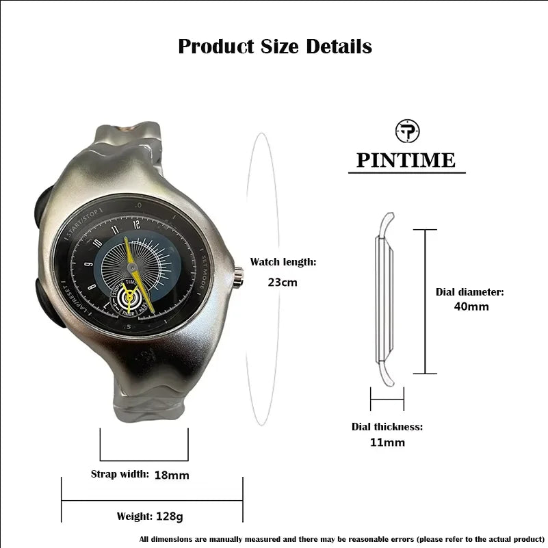 Alien Twist Original Watch Distorted Y2K Watch Fashion Trendy Retro Watch Premium ins Sports Niche Personality Design Men Quartz