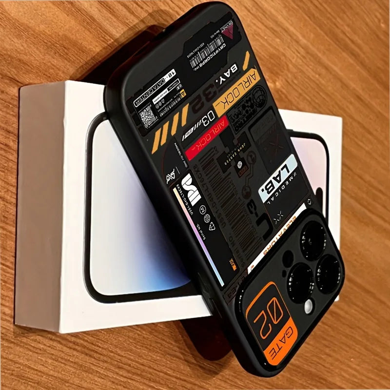 Phone Case For iPhone 17 16 11 15 14 13 12 Pro Max 16 Plus XS X XR 17 Air Fashion Label Pattern Print Shockproof Soft Back Cover
