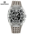 NAVIFORCE 2025 New Design Transparent Tonneau Watch Men Quartz Man Watches Waterproof Luxury Sport Out Door montre homme