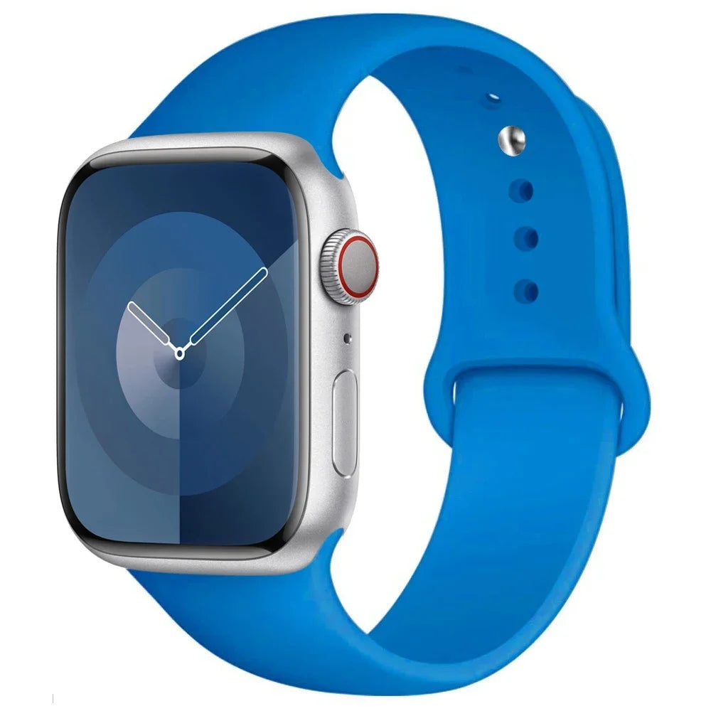 Silicone Band For Apple Watch strap 44mm 45mm 40mm 41mm 42-46mm 49mm sport bracelet iwatch series 11-10-9-8 7 6 5 4 SE-Ultra 2/3