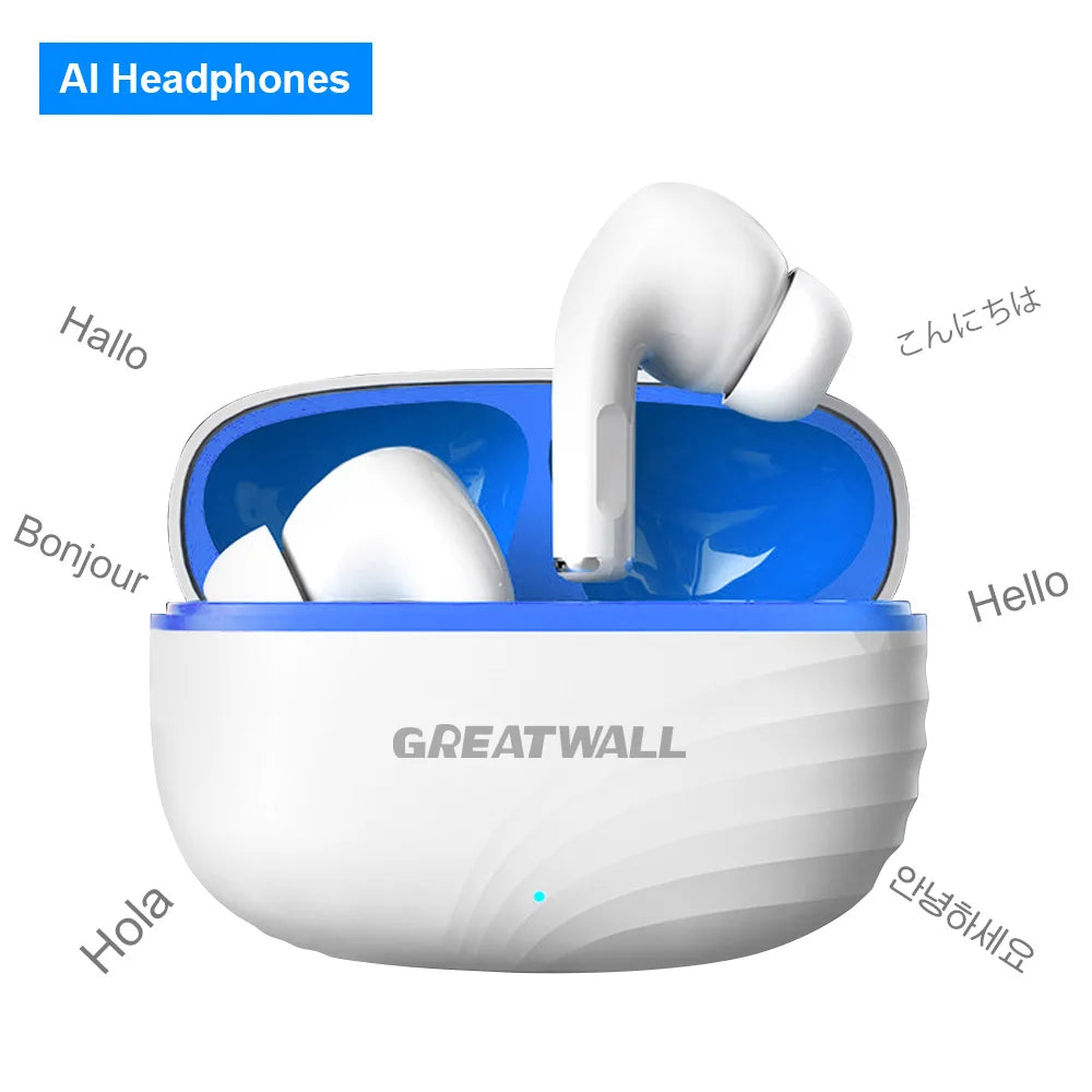 GREATWALL New Wireless Bluetooth Earphones In Ear Stereo Sports Touch Headphones Waterproof Gaming Headset HiFi HD Music Earbuds