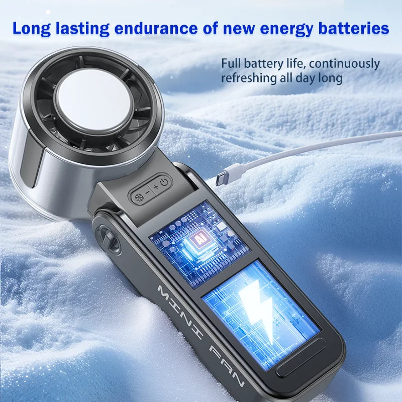 Portable Fans 29,000 RPM Collapsible Foldable TEC Superconducting Cooling Mini Portable Fan Air Cooler Minifan