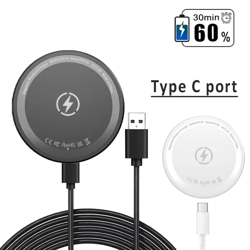 15w Magnetic Wireless Charger Phone Pad For Magsafe iPhone 17 16 15 14 13 12 Pro Max Airpods Pro Magnet Fast Charging Station