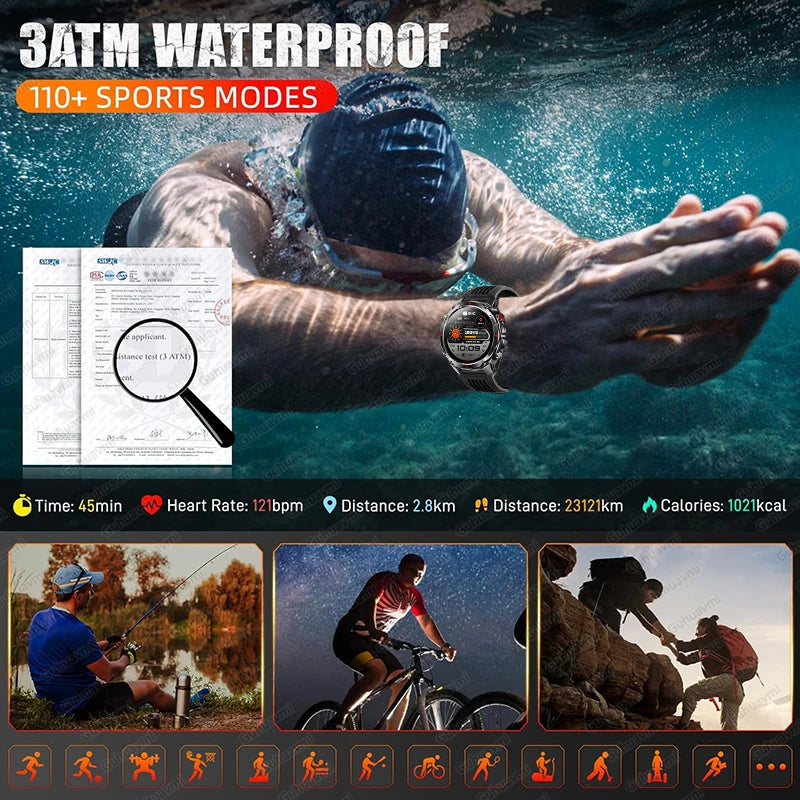 Forerunner 570 GPS Smart Watch 3ATM Waterproof  AMOLED Screen MULTI-BAND GNSS Compass Altimeter Flashlight Sports Smartwatch Men